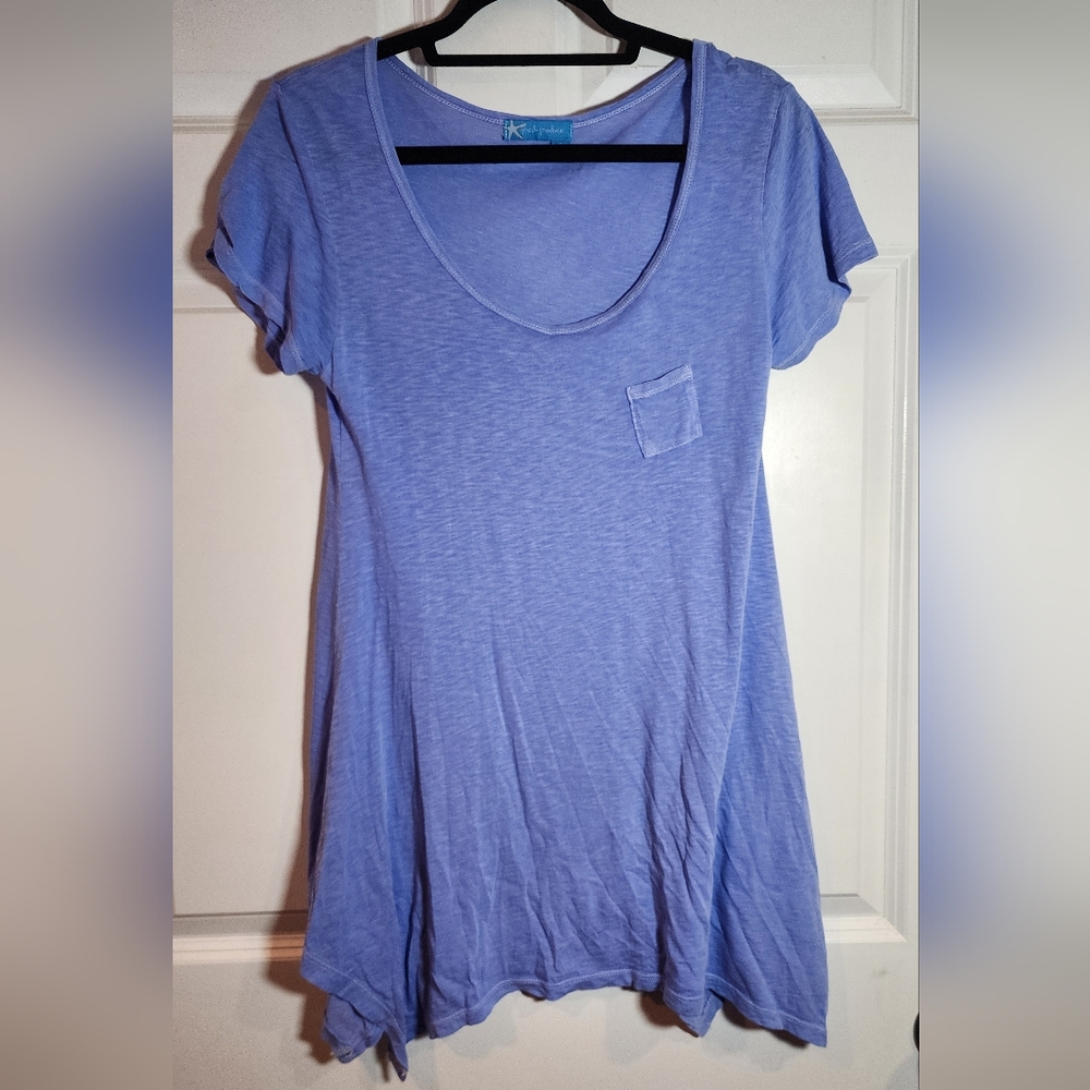 Fresh Produce Light Purple Blue Lightweight Long Tunic Top S